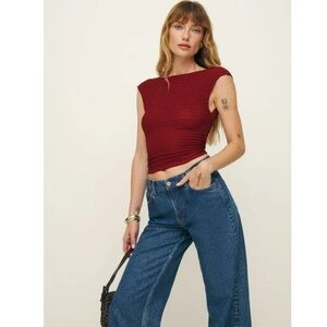 Reformation Darra Top in Bowl of Cherries